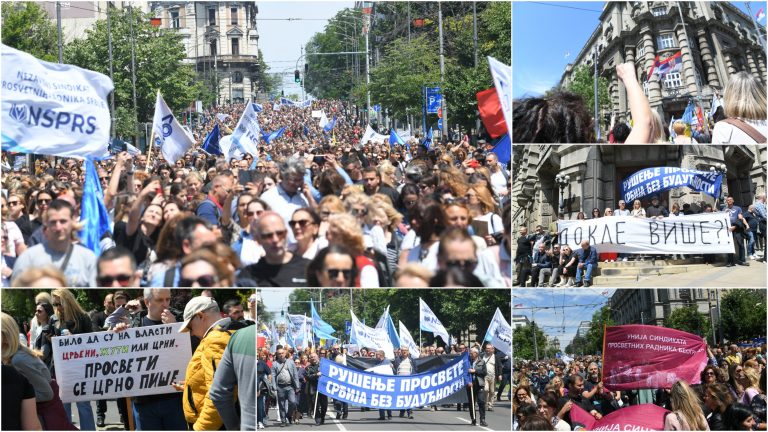 Na hiljade prosvetnih radnika na ulicama Beograda, predati zahtevi Vladi FOTO, VIDEO