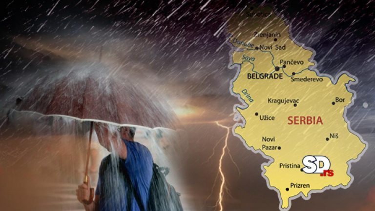 OLUJE SA GRMLJAVINOM I GRADOM SAMO ŠTO NISU UDARILE! Ovde se danas očekuje vremenski ROLEKOSTER – Temperature manje i do 15 stepeni!