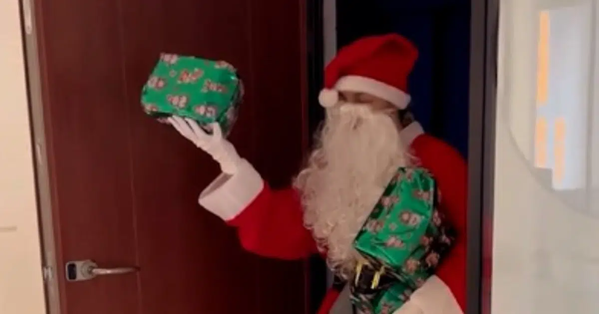 “HO, HO, HO, DA LI OVDE IMA NEKI LAV?” U stan Maje Berović na Dedinju UPAO MASKIRANI DEDA MRAZ: Kad je skinuo bradu, njen sin ostao u šoku (Video)